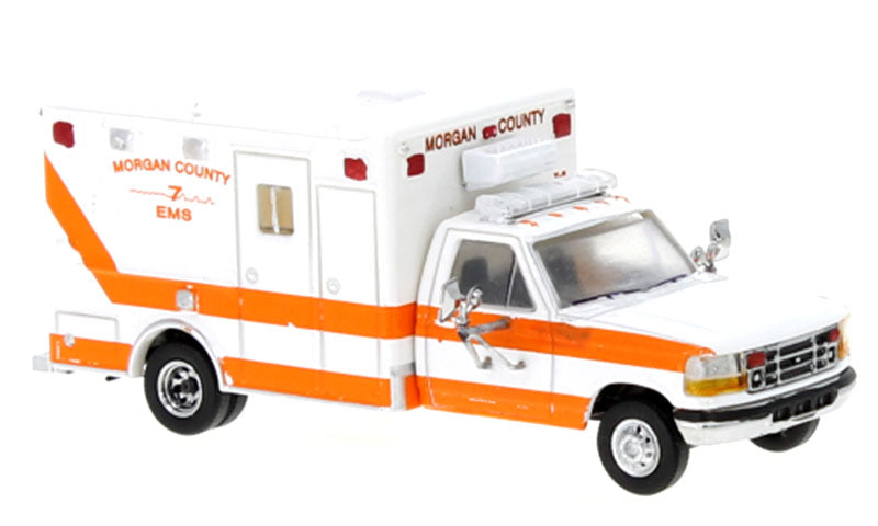 Pcx87 0363 1/87 Scale Morgan County - 1997 Ford F-350 Horton Ambulance