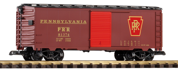 Piko 38825 G Scale PRR Steel Boxcar 81374, Tuscan (New #)