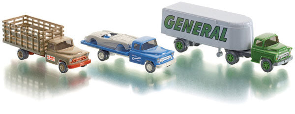 Wiking 099070 1/87 Scale Classic Chevrolet Trucks - 3-Piece Set US Flatbed