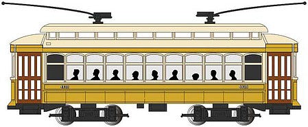 Bachmann 61088 N Scale Brill Trolley - Standard DC -- Lowell #4131 (yellow, cream)