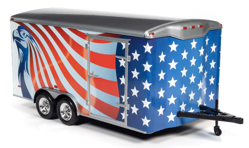 American Muscle 1266 1/18 Scale Enclosed Car Trailer