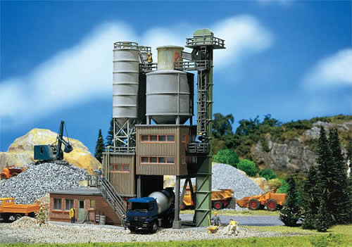 Faller 130474 HO Scale Cement Works -- Kit - 8-1/8 x 3-1/2 x 8-7/8" 20.7 x 9 x 22.5cm