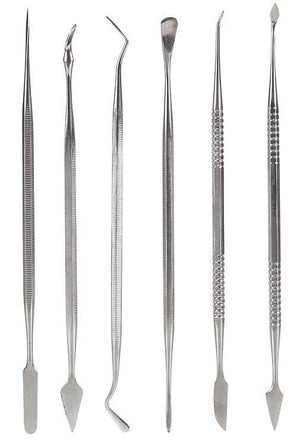Faller 170545 All Scale Modeling Spatula Set -- Dental Tool-Style pkg(6)