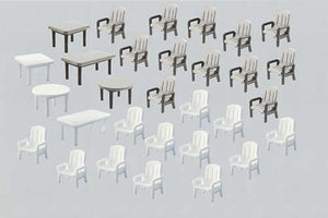 Faller 180439 HO Scale 6 Tables & 24 Patio Chairs
