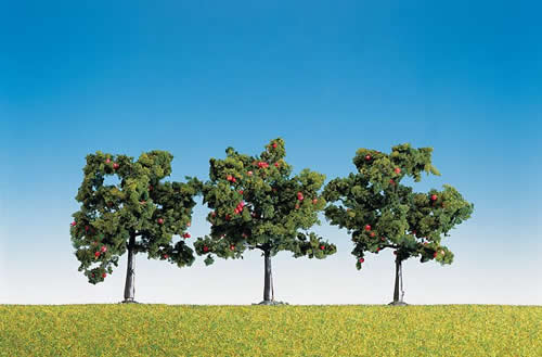 Faller 181403 All Scale Fruit Trees -- Apple - 3-1/4 to 4" 8.3 to 10.2cm pkg(3)