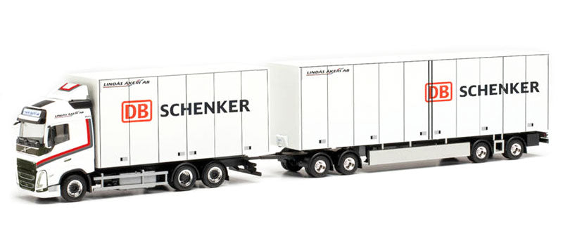 Herpa 314909 1/87 Scale DB Schenker - Volvo FH FL Tandem Trailer