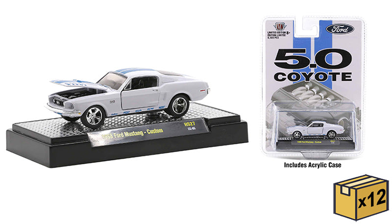 M2Machines 31500-HS27-CASE 1/64 Scale 1968 Ford Mustang Custom 5.0 Coyote