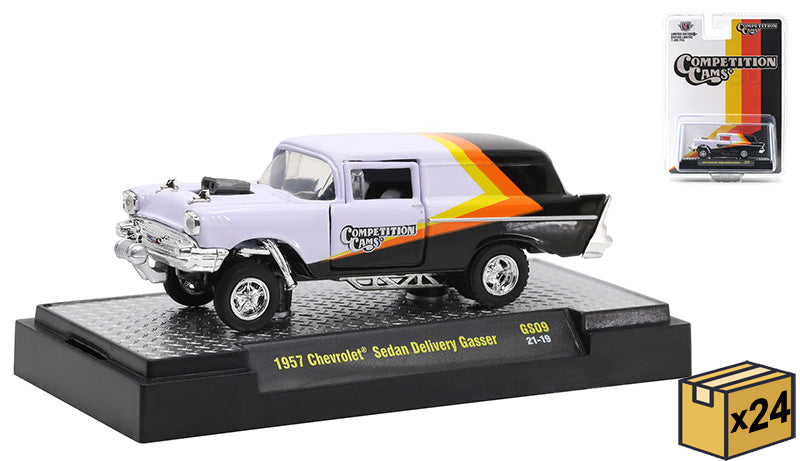 M2Machines 31600-GS09-MSTR 1/64 Scale Competition Cams - 1957 Chevrolet Sedan Delivery Gasser