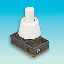 Brawa 3524 All Scale SPST Panel Push-Button Switch w/Nut -- Base Approximately 1 x 1/2"; Threaded Neck Length Approximately 1/2"