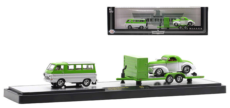 M2Machines 36000-52-C 1/64 Scale 1964 Dodge A100 Camper Van and 1941 Willys