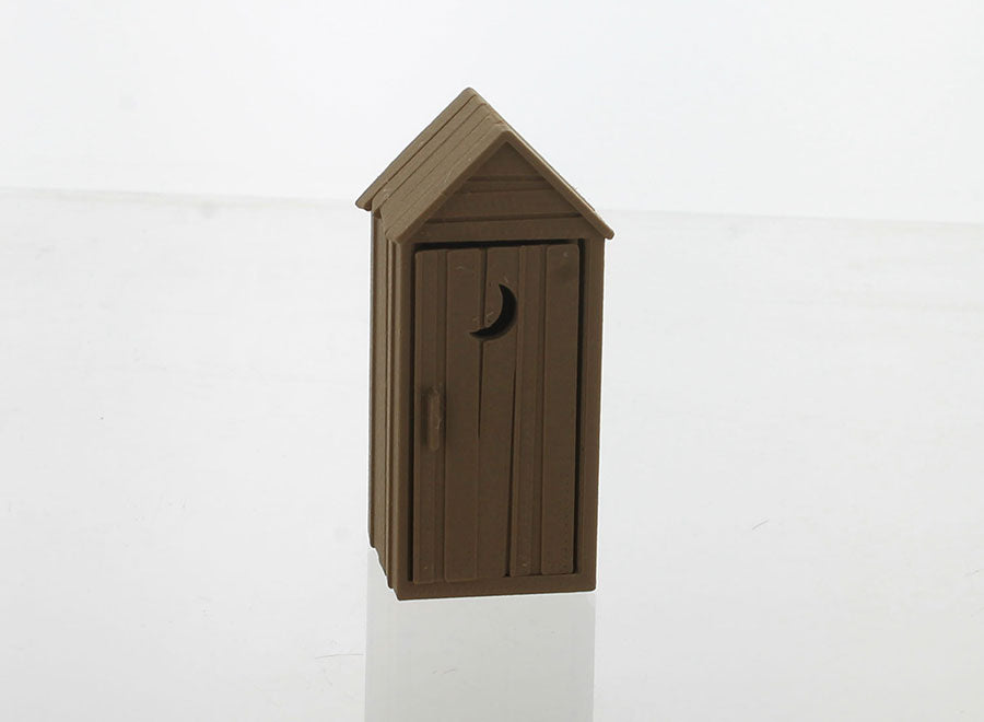 3D To Scale 43-142-WD 1/43 Scale Outhouse - Rustic wood tone