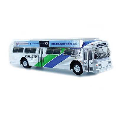 Iconic Replicas 870280 HO Scale 1980 GM 53102 (Fishbowl) Bus - Assembled -- Miami-Dade (white, green, blue, Bat Wing)