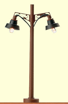 Brawa 4611 N Scale Double-Arm Wooden Post Lamp -- 50mm Height