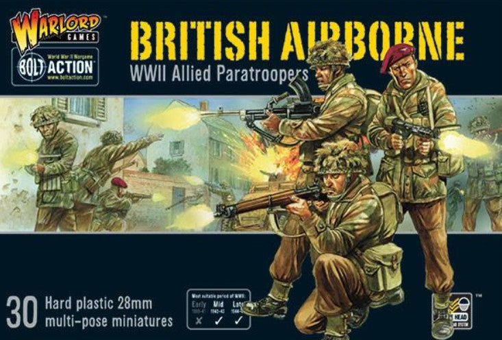 Warlord Games 11009 28mm Bolt Action: WWII British Airborne Allied Paratroopers (30) (Plastic)