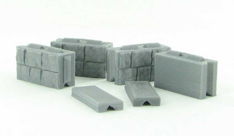 3D To Scale 50-130-GY 1/50 Scale Precast Wall Block set