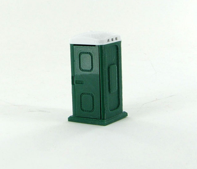 3D To Scale 50-141-DG 1/50 Scale Porta-Potty - dark green and white