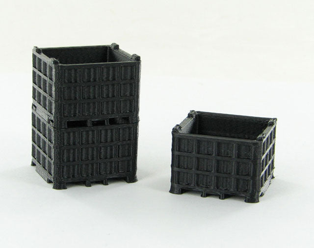 3D To Scale 50-252-BK 1/50 Scale Plastic Bin Pallet - Black 3 Pack