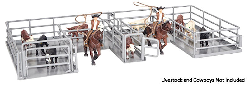 Little Buster 500232 1/16 Scale Roping Box Playset featuring full swinging gates and