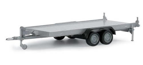 Herpa 52450 HO Scale 2-Axle Trailer -- For Cars or Pick-Ups