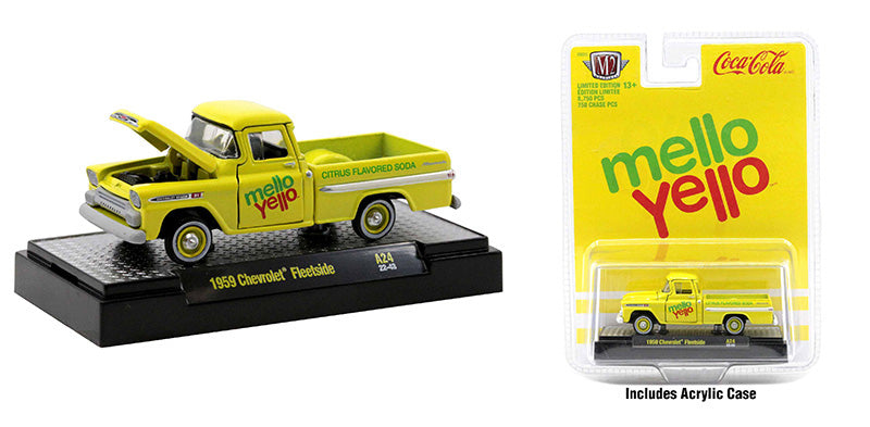 M2Machines 52500-A24-A 1/64 Scale Mellow Yellow - 1959 Chevrolet Fleetside Pickup M2