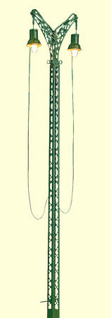 Brawa 5520 HO Scale Lattice Mast Light -- Two Arm, 6" High