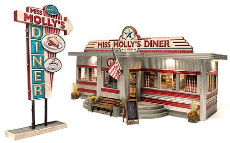 Woodland Scenics 5870 O Scale Built-&-Ready(R) - Assembled -- Miss Molly's Diner