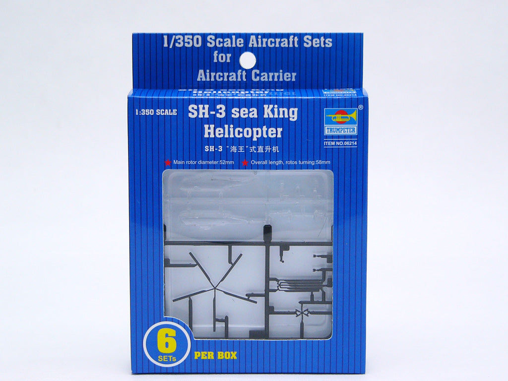 Trumpeter 6214 1/350 SH3H Sea King Helicopter Set (6/Bx)