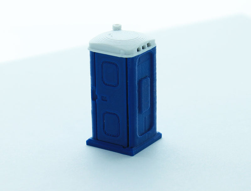 3D To Scale 64-141-BL 1/64 Scale Porta-Potty - blue and white