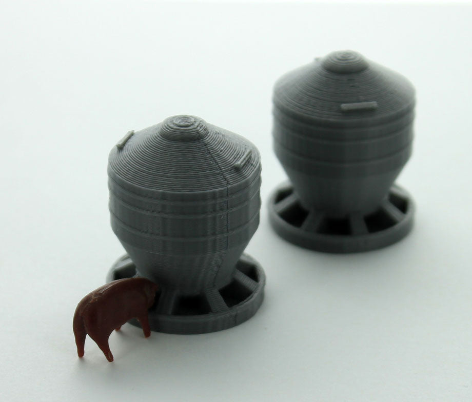 3D To Scale 64-332-GY 1/64 Scale Hog Feeder - grey 2 pack