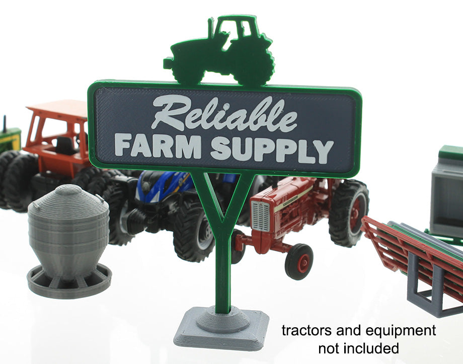 3D To Scale 64-622-GR 1/64 Scale Reliable Farm Supply Sign