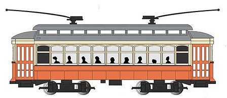 Bachmann 61089 N Scale Brill Trolley - Standard DC -- Painted, Unlettered (orange, cream, gray)