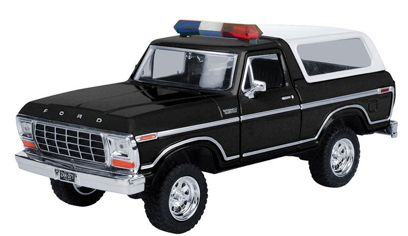 Motormax 76983BK 1/24 Scale Police - 1978 Ford Bronco Hard Top