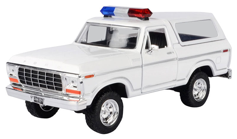Motormax 76983WT 1/24 Scale Police - 1978 Ford Bronco Hard Top
