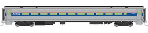 Walthers Mainline 31001 HO Scale 85' Horizon Fleet Coach - Ready to Run -- Amtrak(R) (Phase IV; silver, Wide Blue, Thin Red and White Stripes)