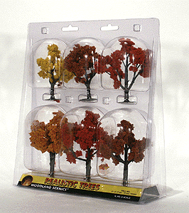 Woodland Scenics 1541 All Scale Ready Made Realistic Trees(TM) - Deciduous - Fall Mix -- 3 to 5" 7.6 to 12.7cm pkg(6)