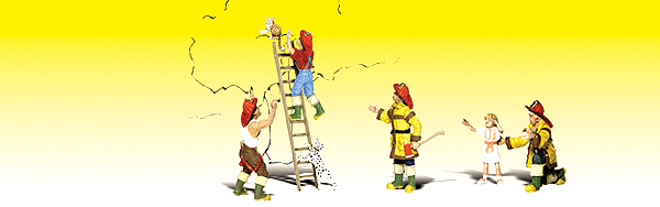 Woodland Scenics 2151 N Scale Firemen to the Rescue - Scenic Accents(R) -- pkg(4)