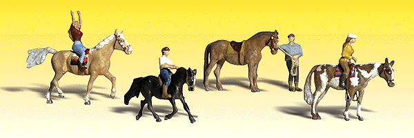 Woodland Scenics 2159 N Scale Horseback Riders - Scenic Accents(R) -- pkg(4)