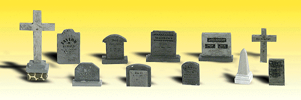 Woodland Scenics 2164 N Scale Scenic Accents(R) -- Tombstones pkg(11)