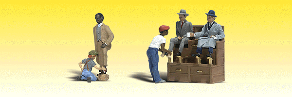Woodland Scenics 2176 N Scale Scenic Accents(R) Figures -- Shoe Shiners pkg(2)