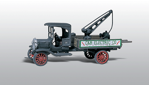Woodland Scenics 217 HO Scale American Trucks - 1914 Diamond T (Cast Metal Kit) -- Service Truck w/Winch & Dry Transfer Lettering