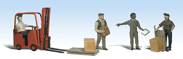 Woodland Scenics 2192 N Scale Scenic Accents(R) Figures -- Workers with Forklift
