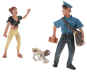 Woodland Scenics 2560 G Scale Scenic Accents(R) Figures -- Polly's Postal Pursuit