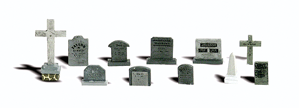 Woodland Scenics 2726 O Scale Scenic Accents(R) Details -- Tombstones pkg(11)