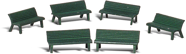 Woodland Scenics 2758 O Scale Scenic Accents(R) Figures -- Park Benches pkg(6)