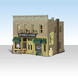 Woodland Scenics 4925 N Scale Luebner's General Store - Built & Ready(R) Landmark Structures(R) -- Assembled - 2-7/16 x 2 x 2-1/4" 6.2 x 5.1 x 5.7cm