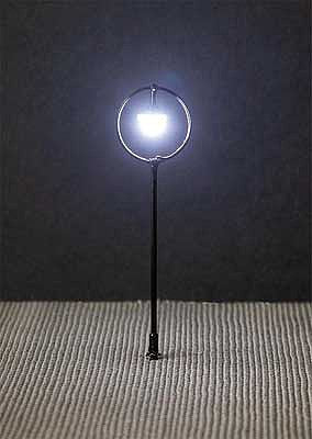 Faller 180105 HO Scale LED Suspended Ball Lamp Park Light on Mast -- Adjustable height up to 2-15/16" 7.5cm tall pkg(3)