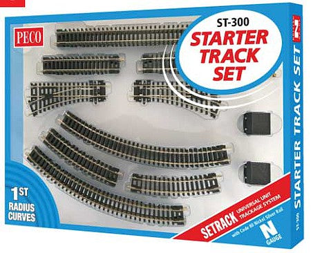 Peco st300 N Scale Code 80 Starter Track Set - Setrack -- Oval with 9" 22.8cm Radius Curves, Planbook