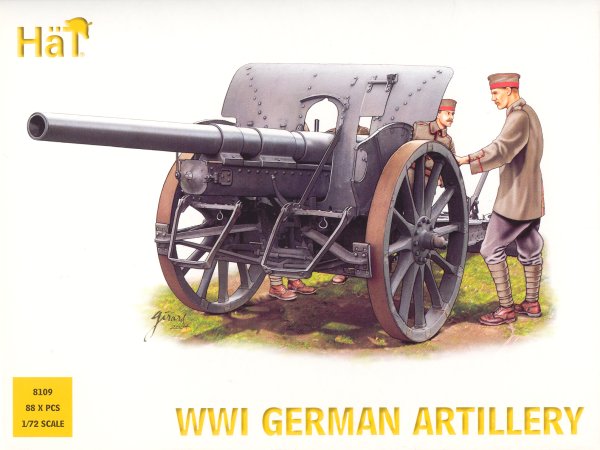 Hat Industries 8109 1/72 WWI German Artillery (48 w/4 Cannons)