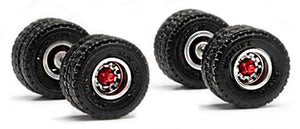 Herpa 876086 1/87 Scale Trailer Tires 2-Axle 12 MM Steel Rim Wheelsets