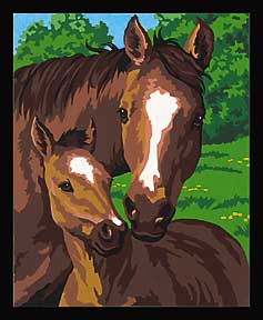 Dimensions Puzzles 91119 Pony & Mother Paint by Number (8"x10")